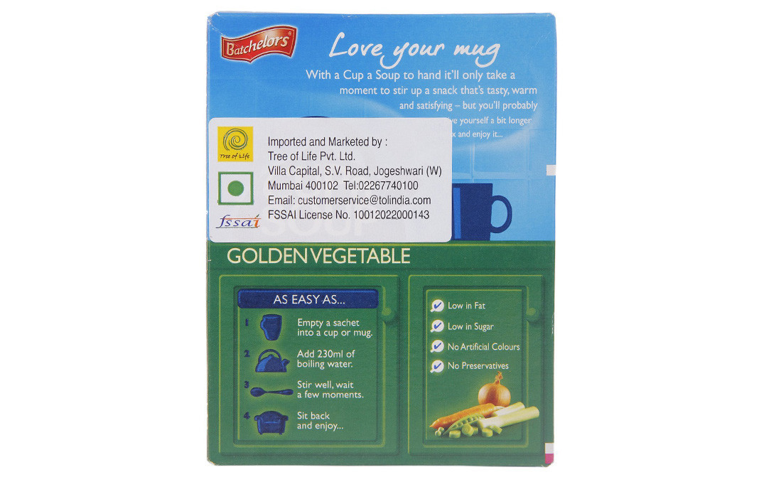 Batchelors Cup a Soup Golden Vegetable   Box  51 grams